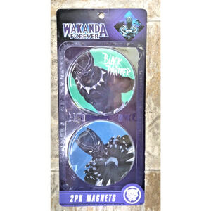 Marvel Wakanda Forever Black Panther 4" Magnet Blue/Green 2 Pack - Fast Ship!